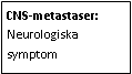 Text Box: CNS-metastaser: Neurologiska symptom